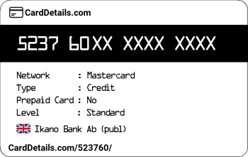 Card Details: 523760