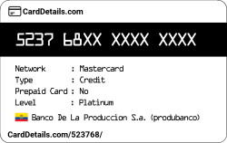 Card Details: 523768