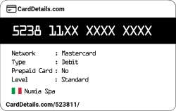 Card Details: 523811