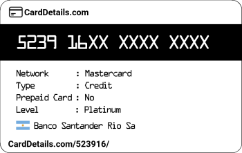 Card Details: 523916