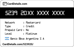 Card Details: 523920