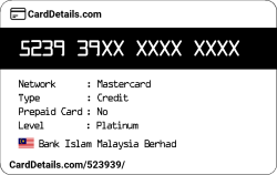 Card Details: 523939