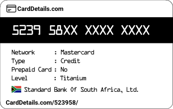 Card Details: 523958
