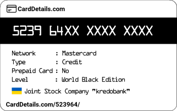 Card Details: 523964