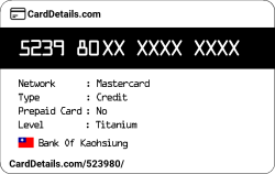 Card Details: 523980
