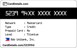 Card Details: 523994