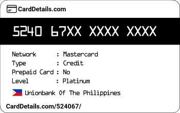 Card Details: 524067
