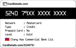 Card Details: 524079