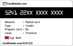 Card Details: 524122
