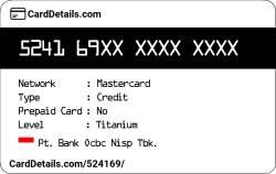 Card Details: 524169