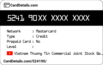 Card Details: 524190
