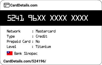 Card Details: 524196