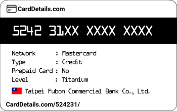 Card Details: 524231