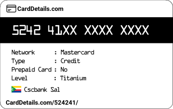 Card Details: 524241