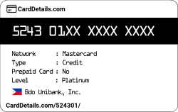 Card Details: 524301