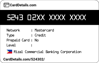 Card Details: 524302