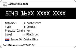 Card Details: 524316
