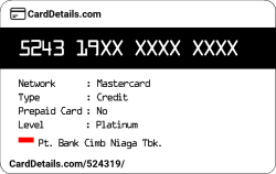 Card Details: 524319