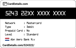 Card Details: 524322