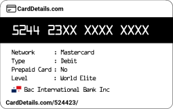 Card Details: 524423