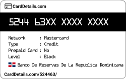 Card Details: 524463