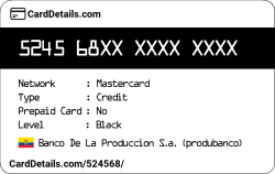 Card Details: 524568
