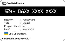 Card Details: 524608