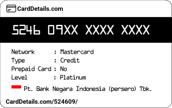Card Details: 524609