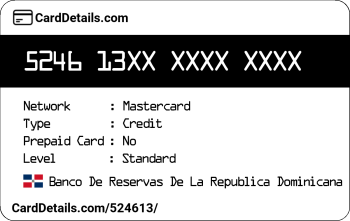 Card Details: 524613
