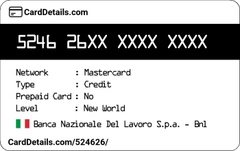 Card Details: 524626