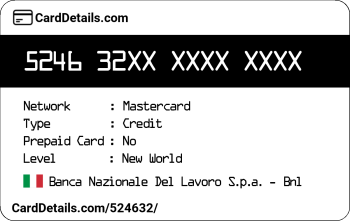 Card Details: 524632