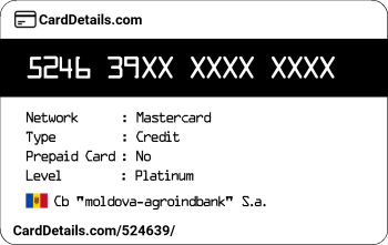 Card Details: 524639