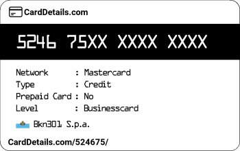 Card Details: 524675