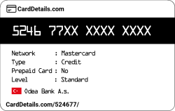 Card Details: 524677