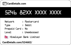 Card Details: 524682