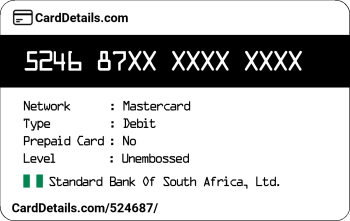 Card Details: 524687