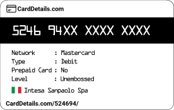 Card Details: 524694