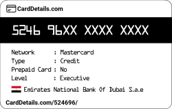 Card Details: 524696