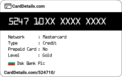 Card Details: 524710
