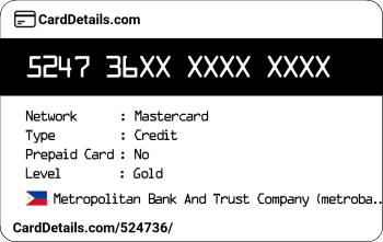 Card Details: 524736