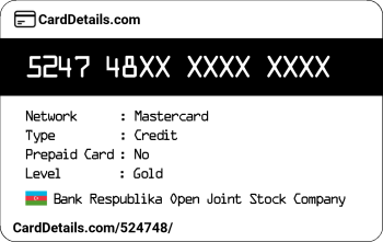 Card Details: 524748