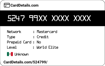 Card Details: 524799