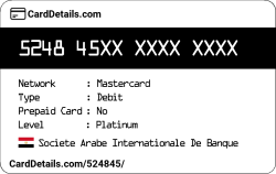 Card Details: 524845