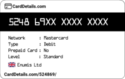 Card Details: 524869