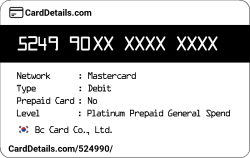 Card Details: 524990