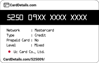Card Details: 525009