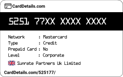 Card Details: 525177