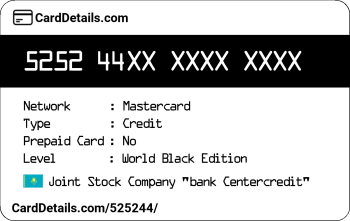Card Details: 525244