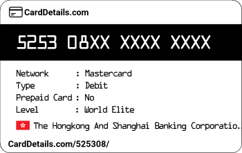 Card Details: 525308