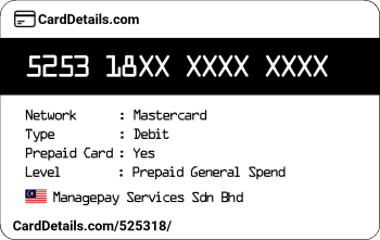 Card Details: 525318